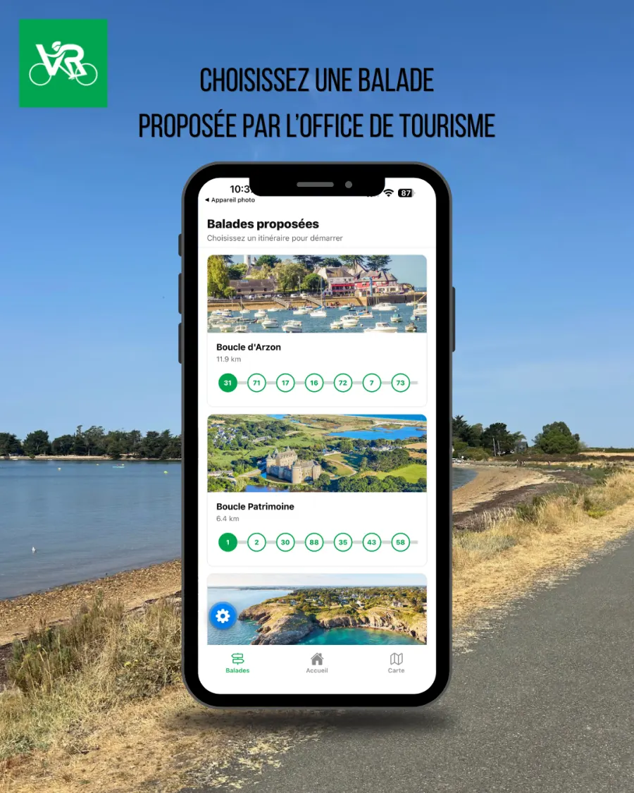 Mockup d’application : balades proposées sur smartphone